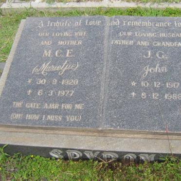 SPYRON J. G. 1917-1986 &amp; M.C.E. 1920-1977