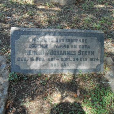 STEYN Hendrik Johannes 1891-1934