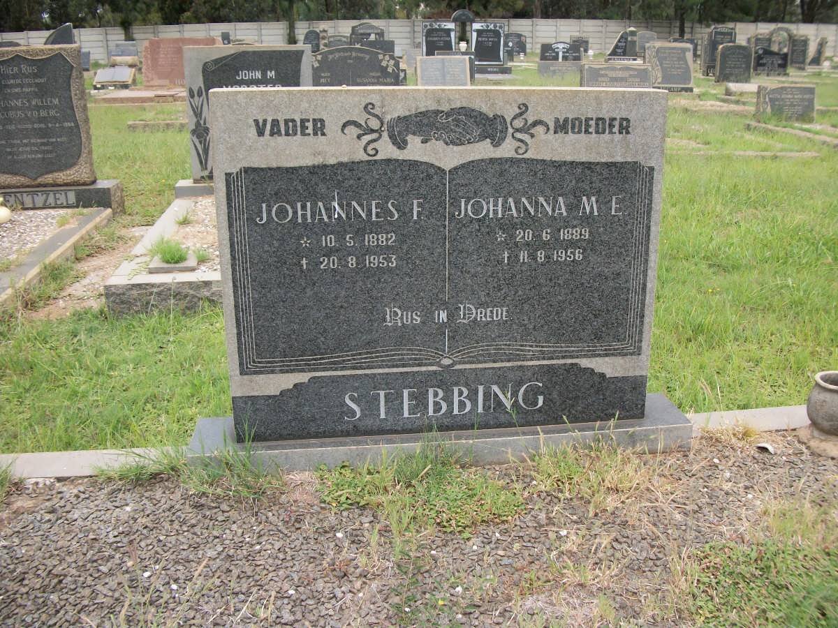 STEBBING Johannes F. 1882-1953 &amp; Johanna M.E. 1889-1956