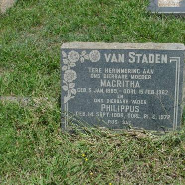 STADEN Philippus, van 1888-1972 &amp; Magritha 1889-1962