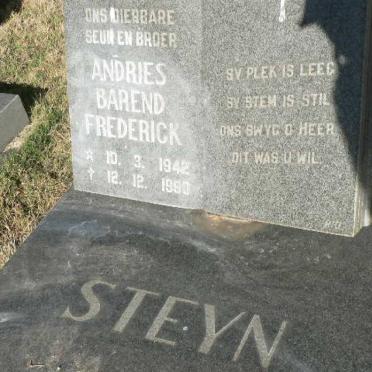 STEYN Andries Barend Frederick 1942-1990