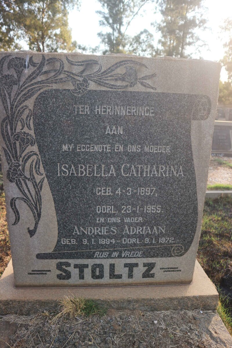 STOLTZ Andries Adriaan 1894-1972 &amp; Isabella Catharina 1897-1955