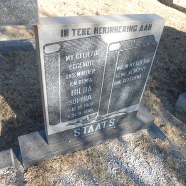 STAATS Hilda Sophia 1905-1956