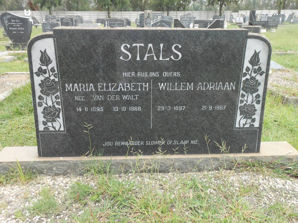 STALS Willem Adriaan 1897-1967 &amp; Maria Elizabeth VAN DER WALT 1895-1966