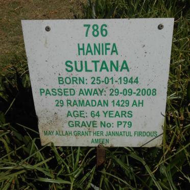 SULTANA Hanifa 1944-2008