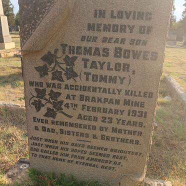 TAYLOR Thomas Bowes -1931