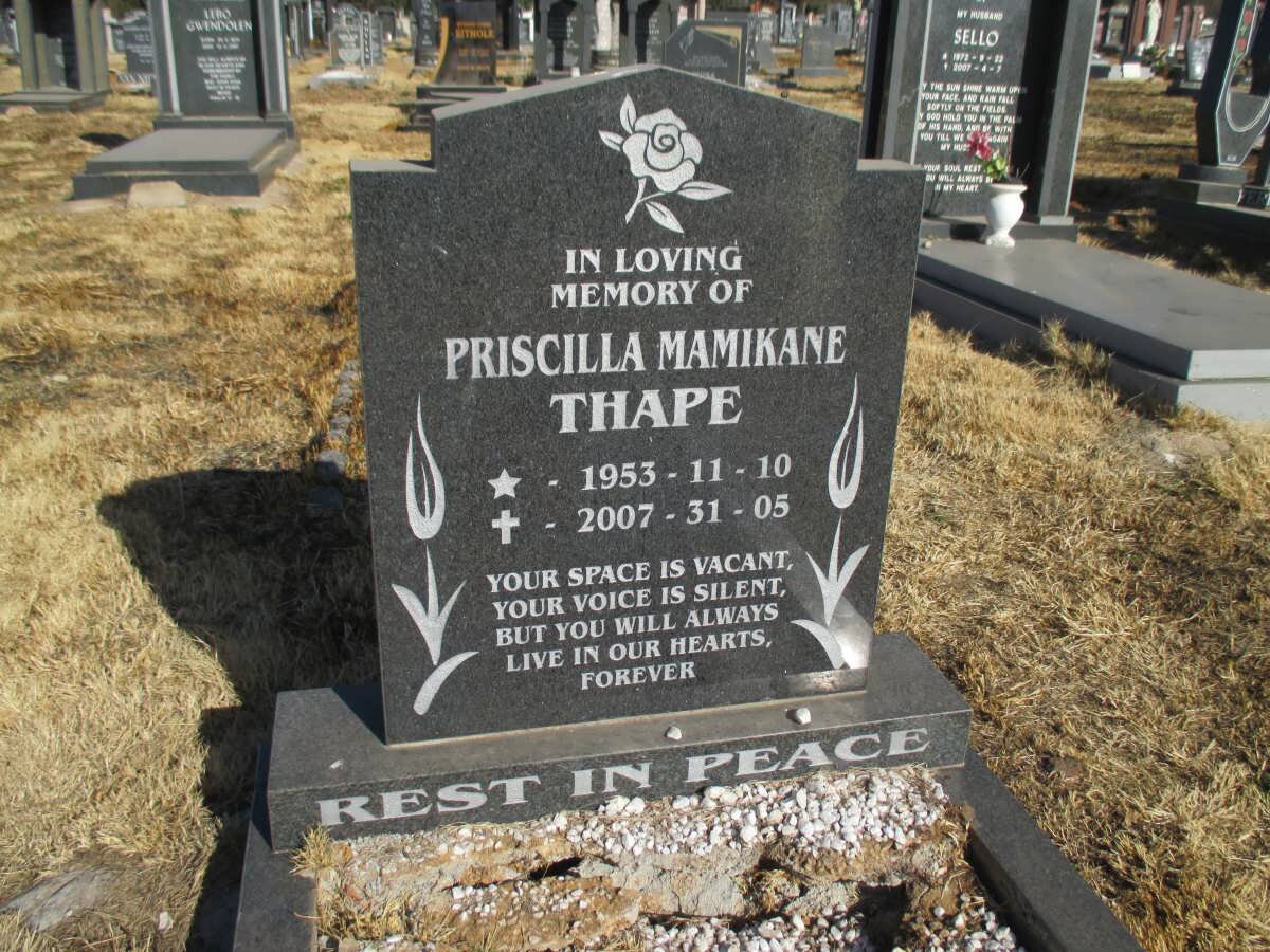 THAPE Priscilla Mamikane 1953-2007