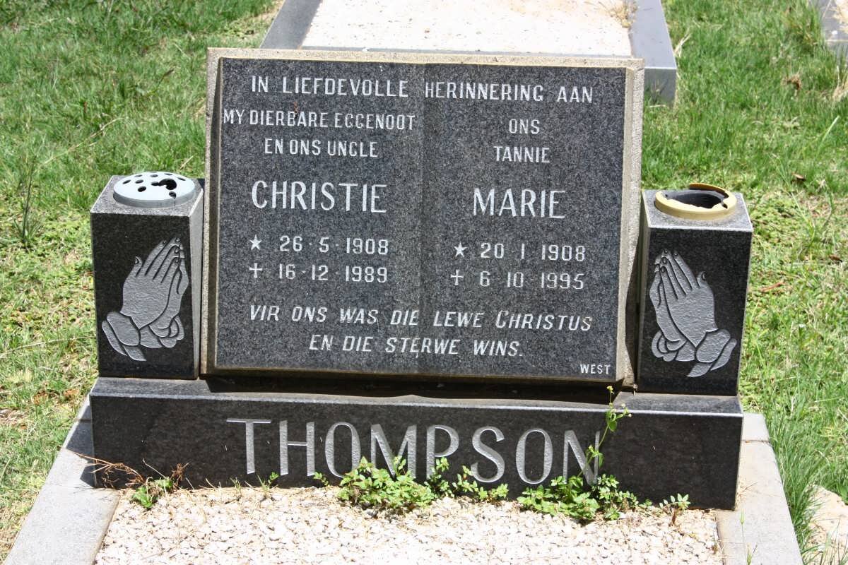 THOMPSON Christie 1908-1989 &amp; Marie 1908-1995