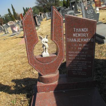 THANJEKWAYO Thandi Memory 1943-2001