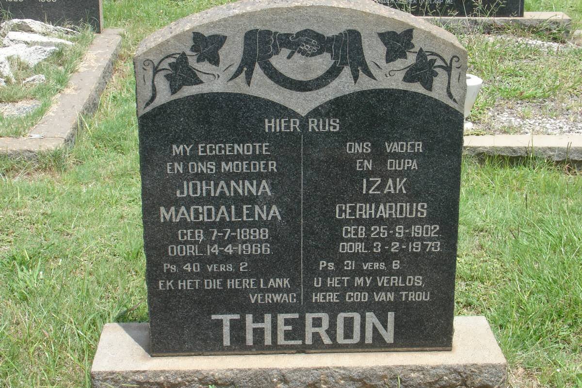 THERON Izak Gerhardus 1902-1973 &amp; Johanna Magdalena 1898-1966
