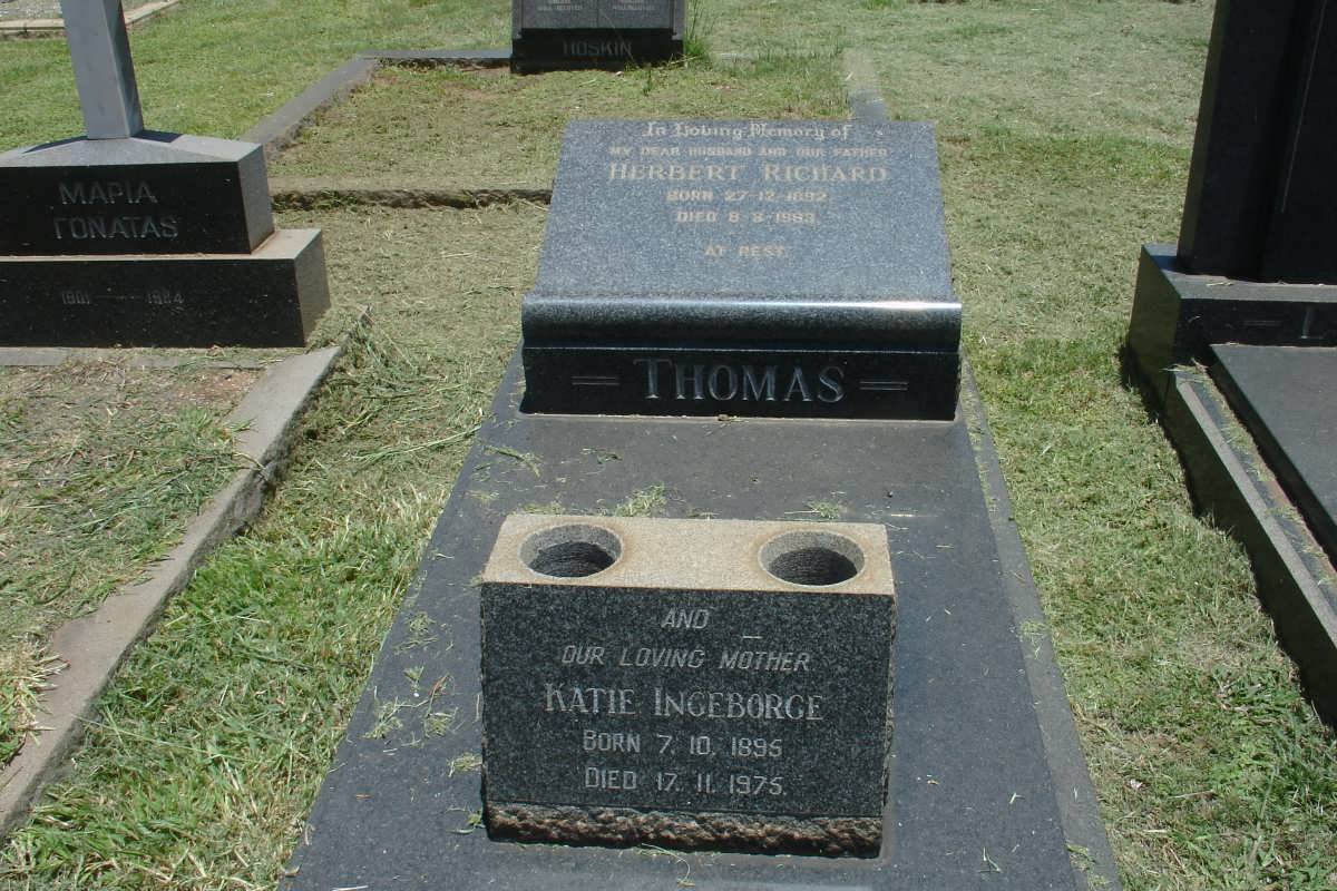 THOMAS Herbert Richard 1892-1963 &amp; Ingeborge Katie 1895-1975