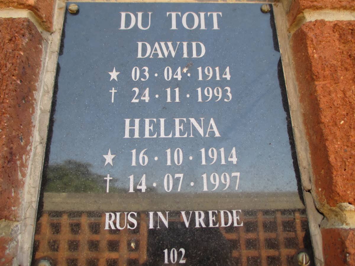 TOIT Dawid, du 1914-1993 &amp; Helena 1914-1997