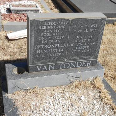 TONDER Petronella Henrietta, van nee MOSTERT 1928-1982