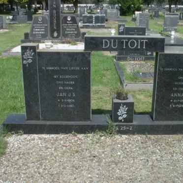 TOIT Jan J.S., du 1906-1980 &amp; Anna J. 1907-1998