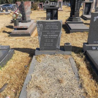 TONDER Aletta Catharina Johanna, van  nee MYBURGH 1918-1997
