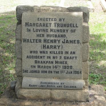 TRUNDELL Walter Henry James -1920 &amp; Margaret -1964