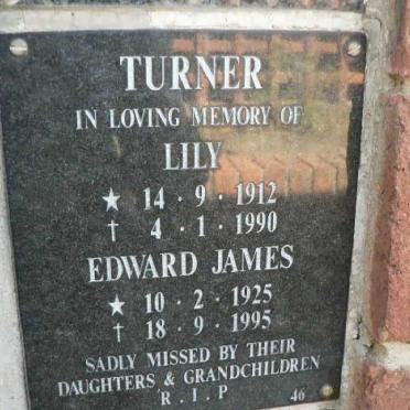 TURNER Edward James 1925-1995 &amp; Lily 1912-1990