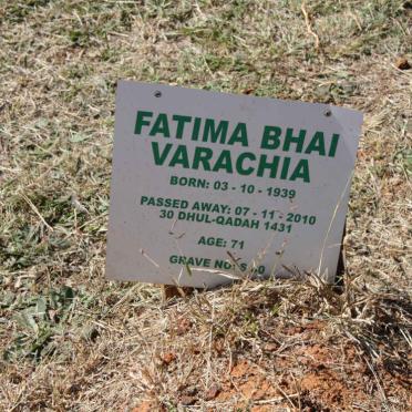VARACHIA Fatima Bbhai 1939-2010
