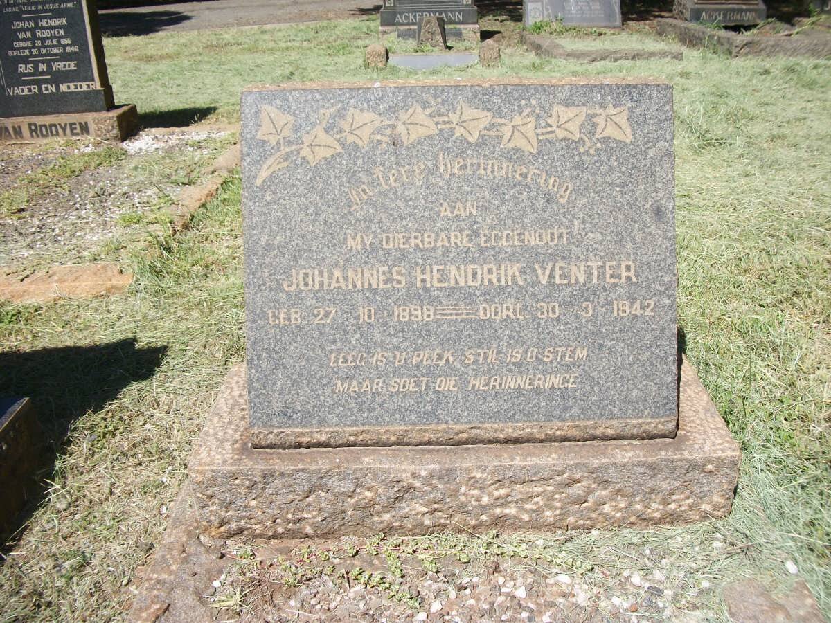 VENTER Johannes Hendrik 1898-1942