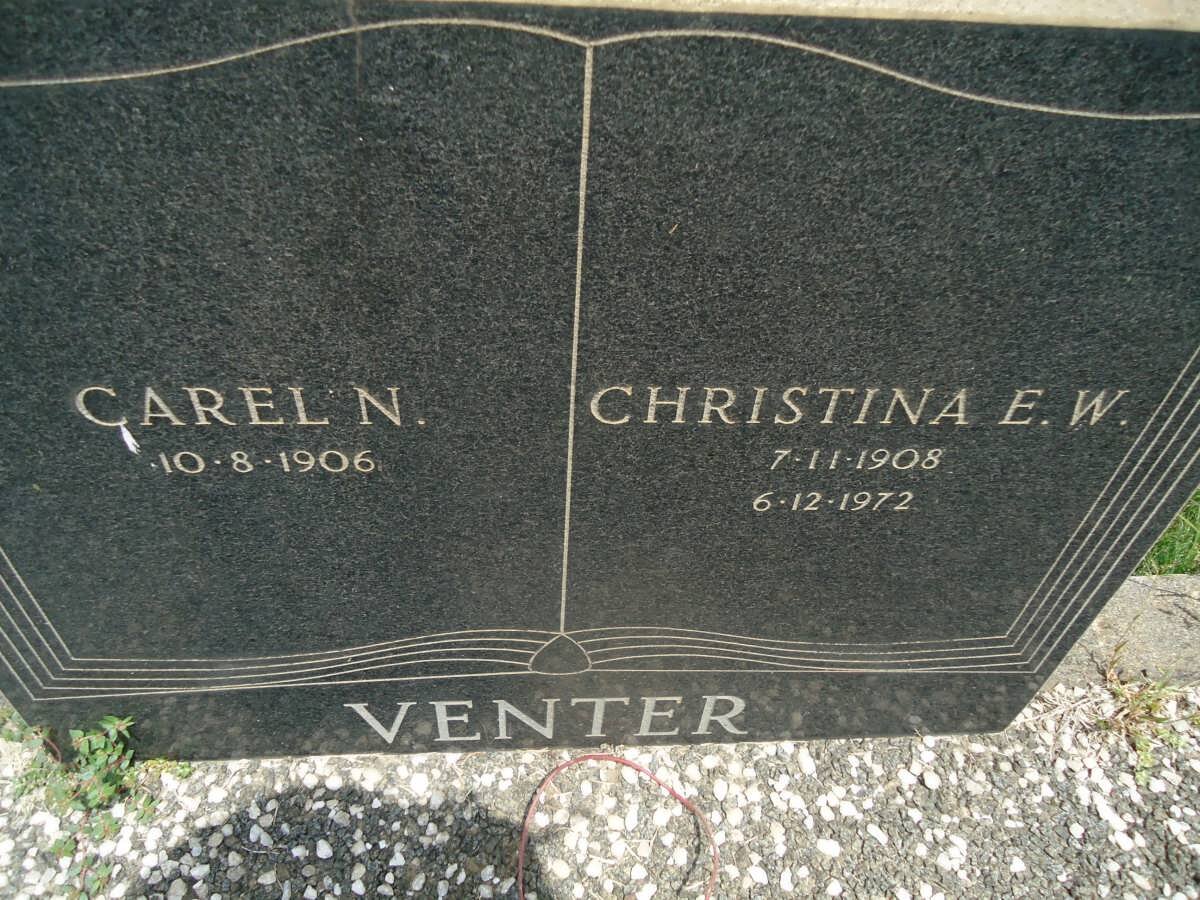 VENTER Carel N. 1906- &amp; Christina E.W. 1908-1972