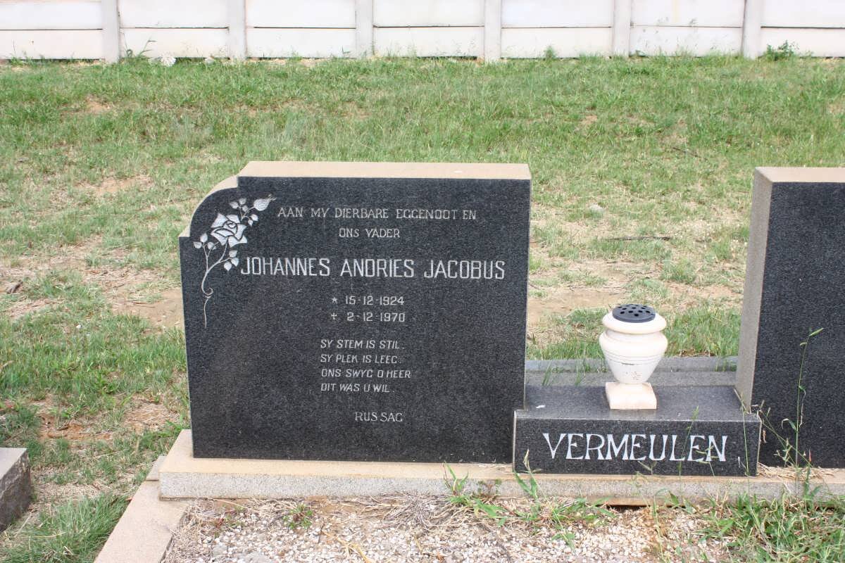 VERMEULEN Johannes Andries Jacobus 1924-1970