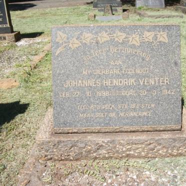 VENTER Johannes Hendrik 1898-1942