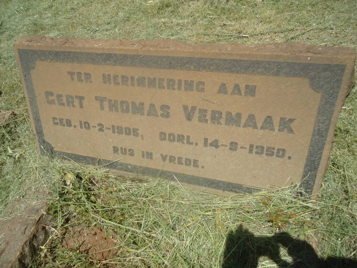 VERMAAK Gert Thomas 1905-1950