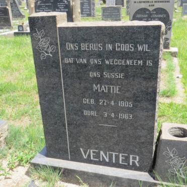 VENTER Mattie 1905-1963