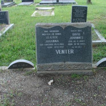 VENTER David Johannes 1904-1963 &amp; Beatrix Johanna LANGUAGE 1905-1992