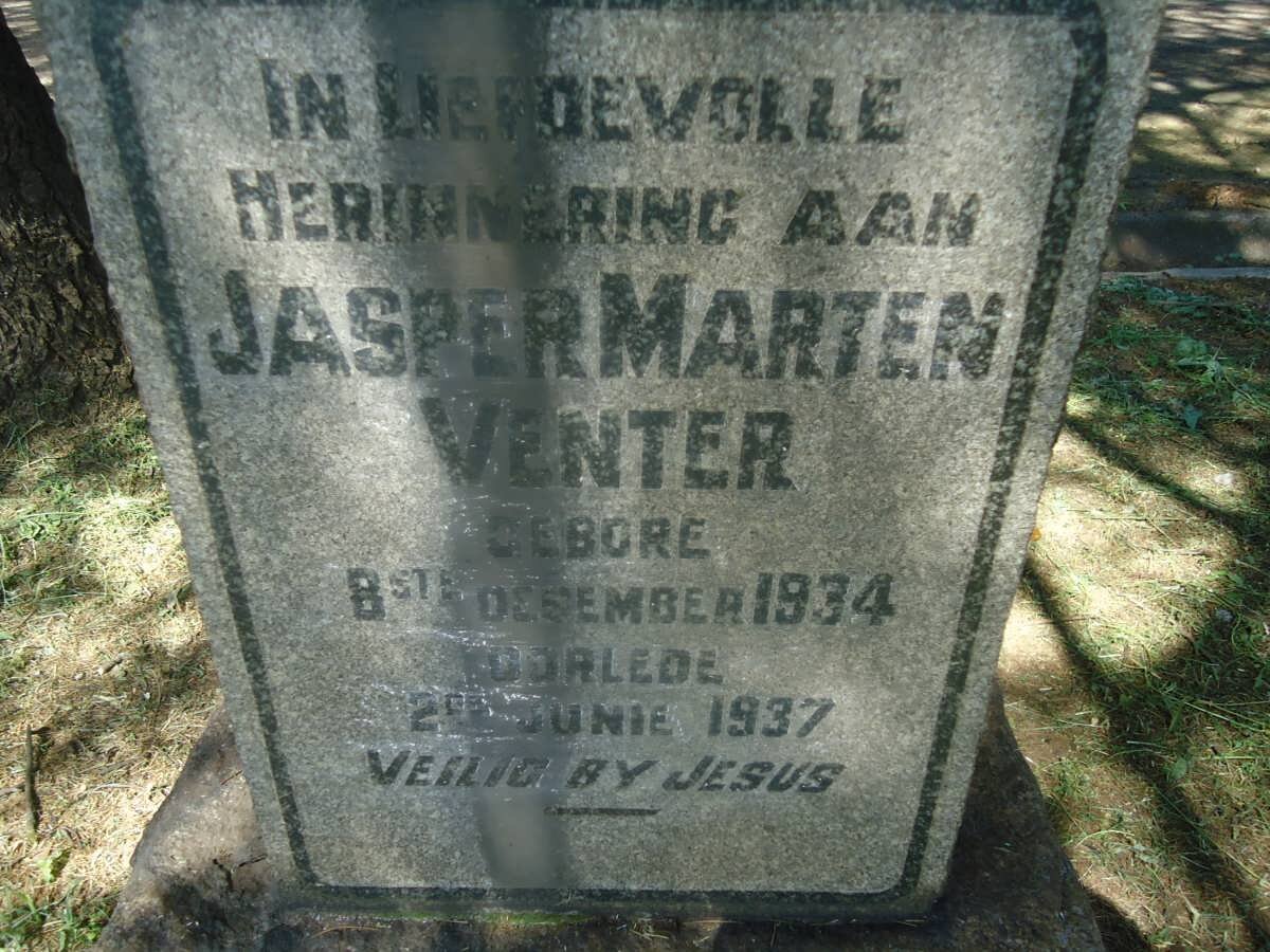 VENTER Jasper Marten 1934-1937