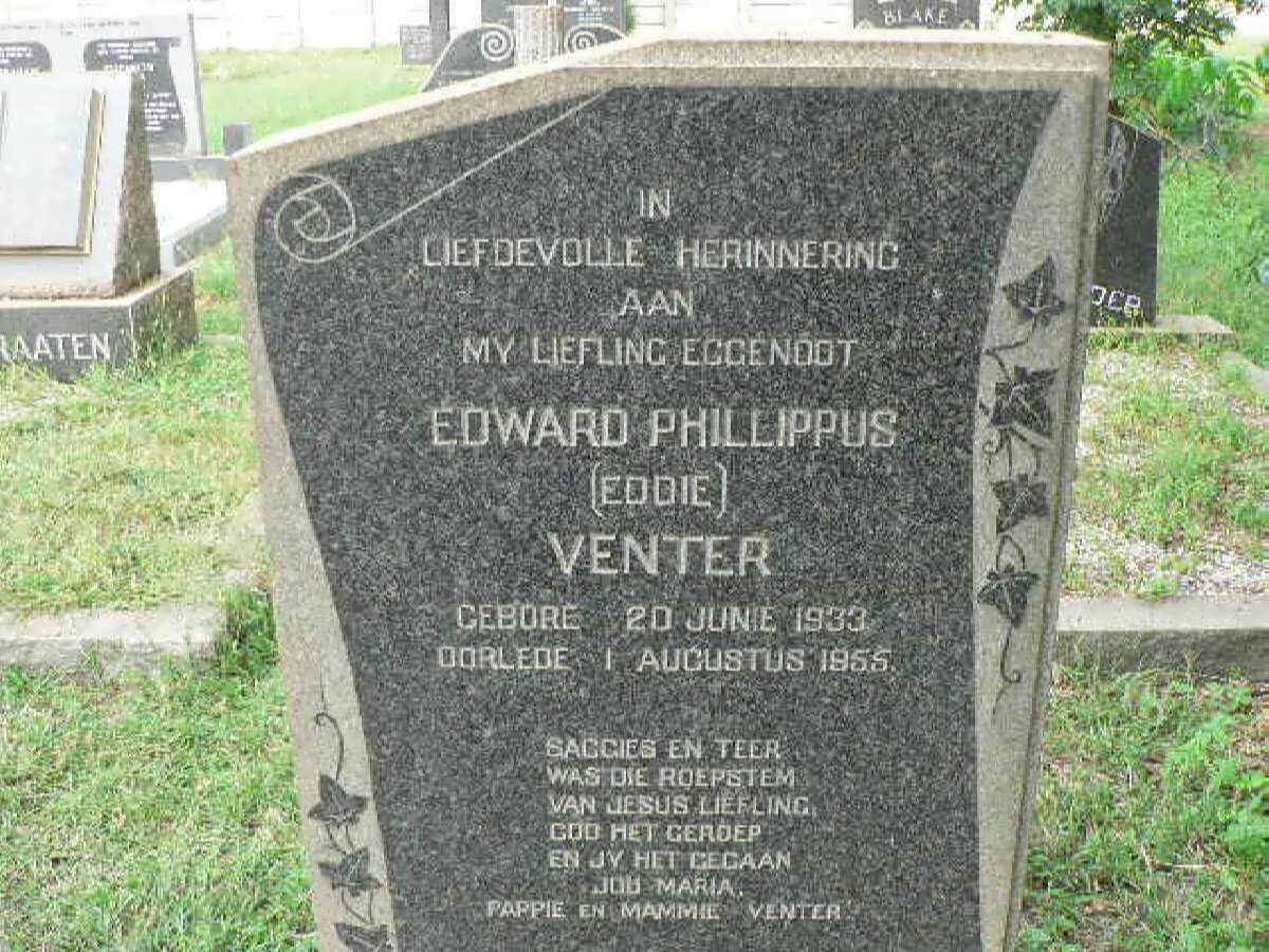 VENTER Edward Phillippus 1933-1955