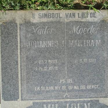 VILJOEN Johannes 1903-1978 &amp; Martha M. 1910-