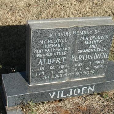 VILJOEN Albert 1912-1983 &amp; Bertha Irene 1920-1994