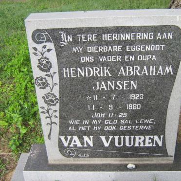 VUUREN Hendrik Abraham Jansen, van 1923-1980