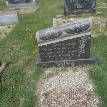 VUYK Jan Melgeorge 1900-1982 &amp; Cornelia Elizabeth KRUGER 1909-1990