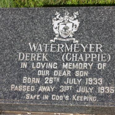 WATERMEYER Derek 1933-1935