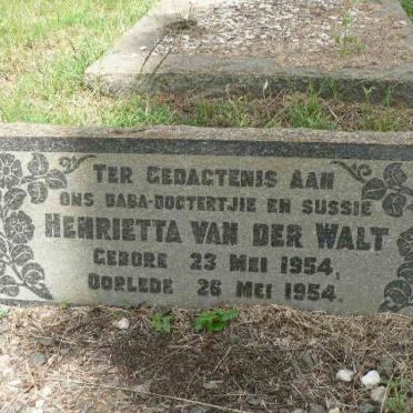 WALT Henrietta, van der 1954-1954