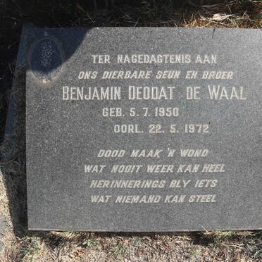 WAAL Benjamin Deodat, de 1950-1972