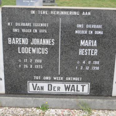 WALT Barend Johannes Lodewicus, van der 1908-1975 &amp; Maria Hester 1918-1998