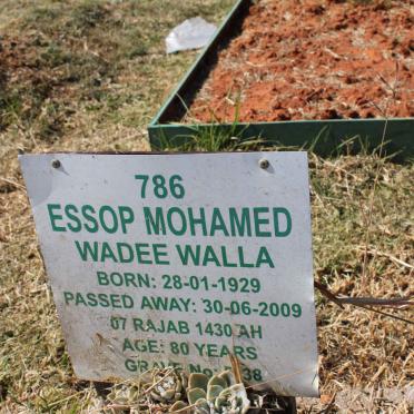 WALLA Essop Mohamed Wadee 1929-2009
