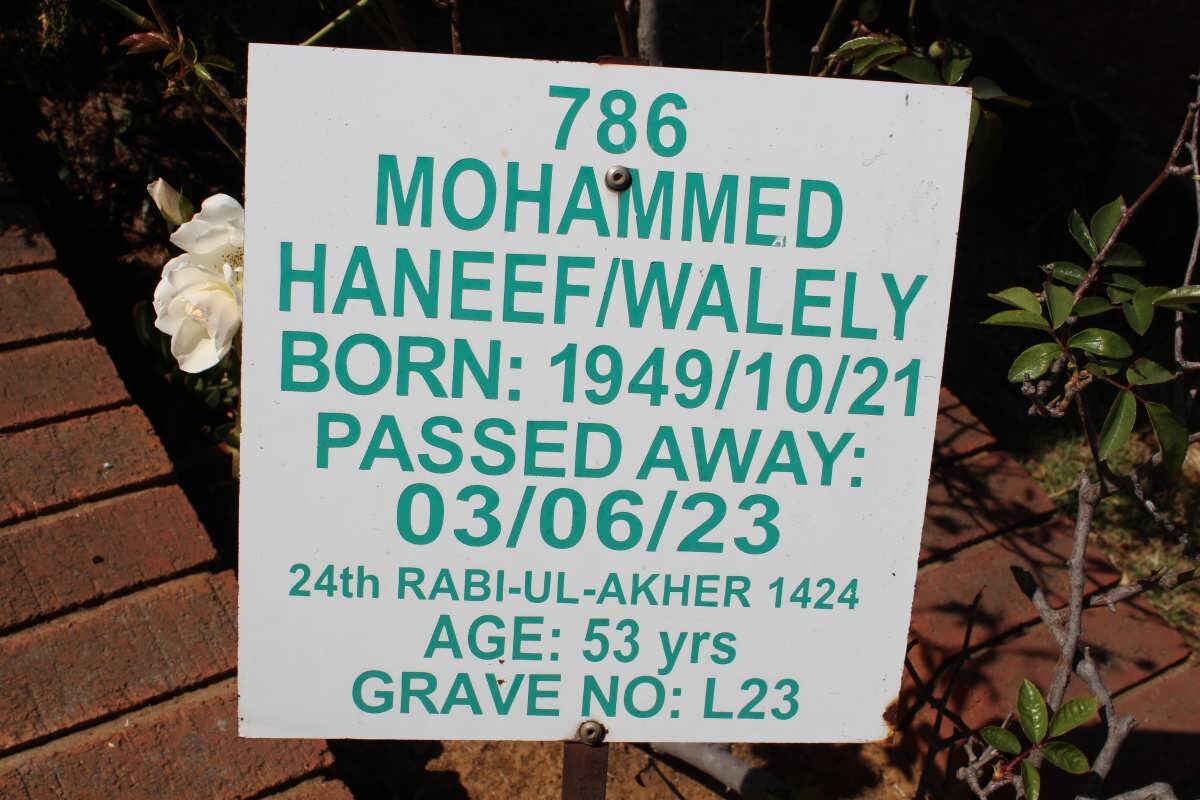 WALELY Mohammed Haneef 1949-2003