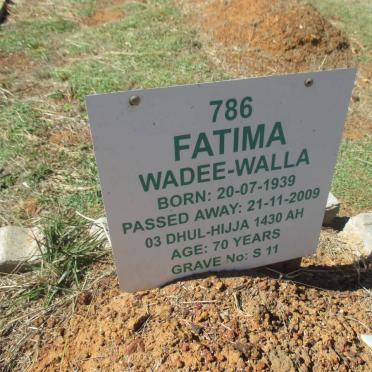 WALLA Fatima, Wadee 1939-2009