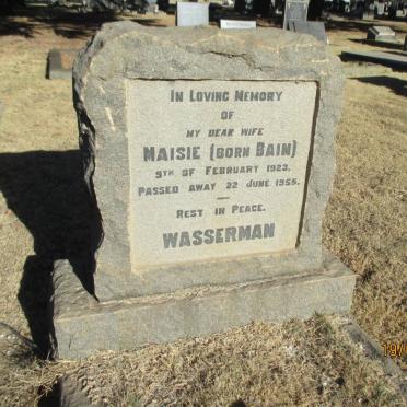 WASSERMAN Maisie nee BAIN -1955