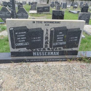 WASSERMAN Cornelius 1907-1973 &amp; Gertruida 1910-1995
