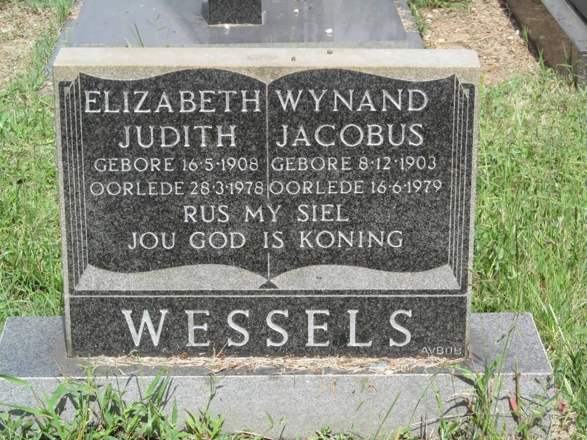 WESSELS Wynand Jacobus 1903-1979 &amp; Elizabeth Judith 1908-1978