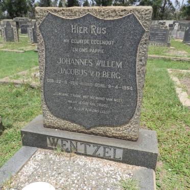 WENTZEL Johannes Willem Jacobus v.d. Berg 1916-1954