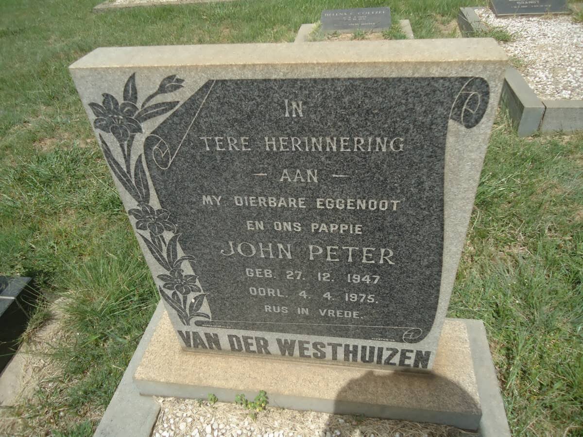 WESTHUIZEN John Peter, van der 1947-1975
