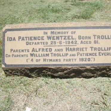 WENTZEL Ida Patience nee TROLLIP -1942