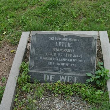 WET Lettie, de nee DEMPSEY -1979