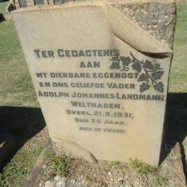 WELTHAGEN Adolph Johannes Landmann -1931